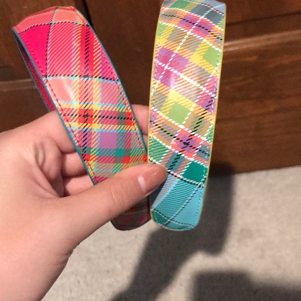 Baekgard leather plaid headbands Vera Bradley